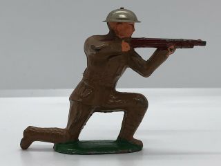 Vintage Wwi Doughboy Die - Cast Metal Toy Army Man U.  S.  Soldier Kneeling Shooting