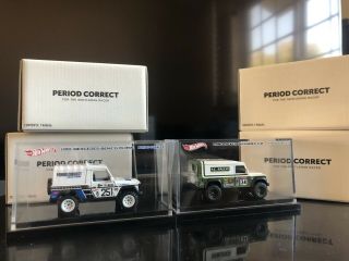 Hot Wheels Period Correct Mercedes G Class And Land Rover Defender 110 In Hand