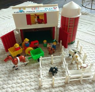 Vintage Fisher Price Family Farm Playset - Complete