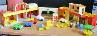 Vintage 1973 Fisher Price 997 Play Family Village Playset - With 18 Accessories