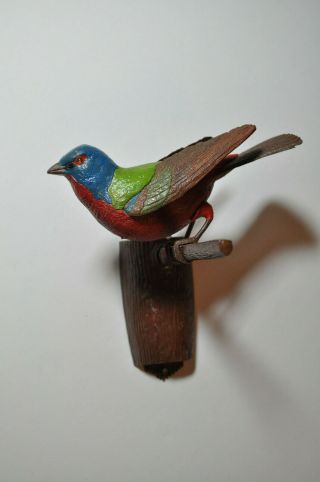 Vintage Bachmann Birds Of The World Painted Bunting Model Built - Up With Stand