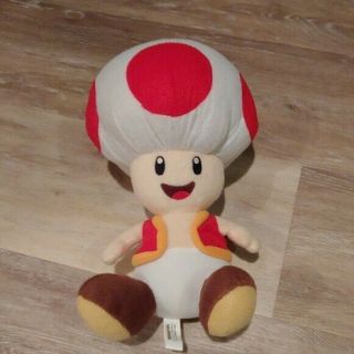 Rare Mario Party 2008 10 " Toad Plush With Red Vest