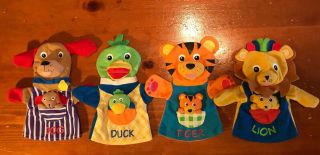 Baby Einstein Learning Hand Puppets Colorful / Soft: Dog,  Duck,  Tiger,  Lion