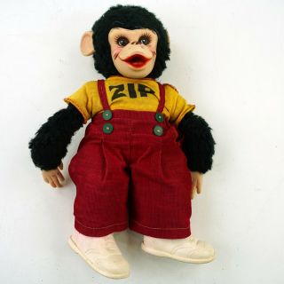 Vtg Zip The Monkey Rushton Co.  15 " Plush Chimp Toy Howdy Doody Zippy Doll Haiti