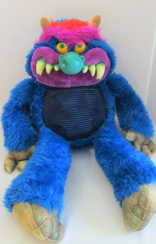 Vintage My Pet Monster 1986 24 " No Hand Cuffs Blue Colorful B