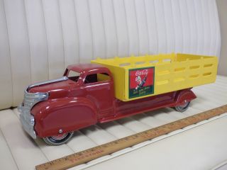 1940s Marx Coca Cola Stake Delivery Truck Pressed Steel Toy