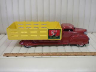 1940s MARX COCA COLA Stake Delivery Truck Pressed Steel Toy 3