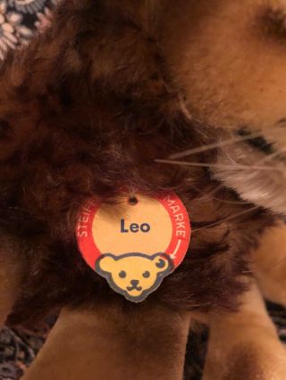 Vintage 1950 - 60s Steiff LEO Lion Large Lying Dwn Mohair Stuffed Plush Toy Animal 2