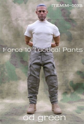 1:6 Scale Force 10 Tactical Pant M - 003b Army Green Clothes Accessory F 12  Doll