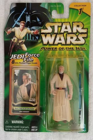 Star Wars Power Of The Jedi Ben (obi - Wan) Kenobi Jedi Knight W/jedi Force File