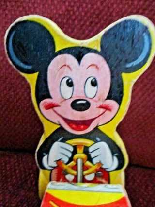 Vintage Fisher Price " 310 Mickey Mouse Puddle Jumper Car From 1953 " Made In Usa