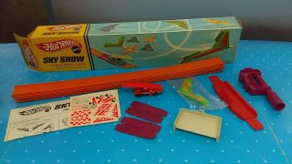 1969 Mattel Hot Wheels Sky Show Set Redline Fleetside Plane Box Instructions P