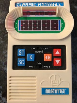 Vintage 2000 Mattel Classic Football Handheld Electronic Game Sports Challenge