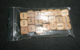 Scrabble Sentence Cube Game 21 Wooden Dice Cubes With Words - - Arts And Crafts