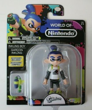 World Of Nintendo Inkling Boy W/ Blaster Splatoon Figure,