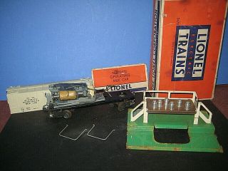 1949 Lionel 3472 Operating Milk Car With 5 Cans And Platform C - 5 Rough Box Sc