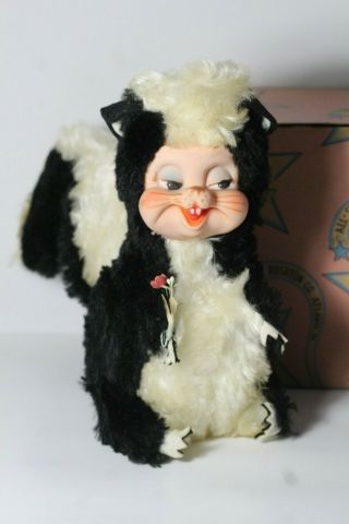 Vintage Rushton Star Creations Stinky Skunk Rubber Face Plush Toy Box 2