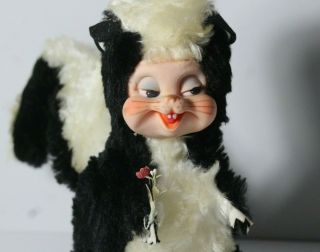 Vintage Rushton Star Creations Stinky Skunk Rubber Face Plush Toy Box 3