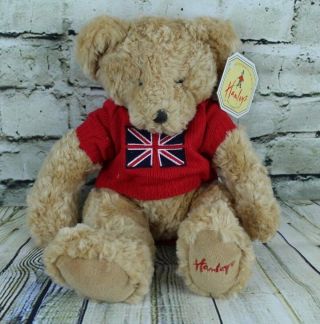 Plush British Flag Union Jack Teddy Bear 15 " Hamley 