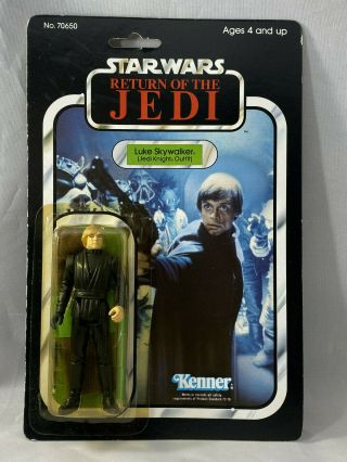 Luke Skywalker Jedi Vintage Kenner 1983 Star Wars Rotj 77 Back A Moc Made Taiwan