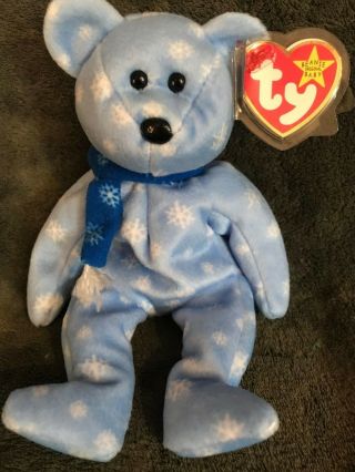 Ty Beanie Baby 1999 Holiday Teddy The Christmas Bear Mwmt W/ Canadian Tush Tag
