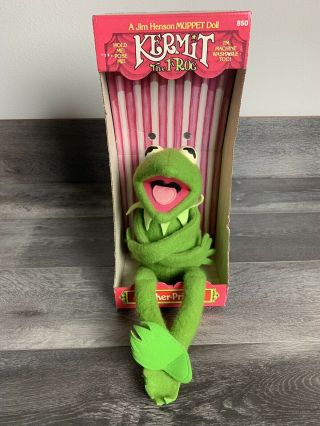Vintage Kermit The Frog 850 1977 Fisher Price Plush Muppet Jim Henson