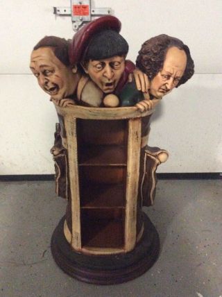 1999 Three 3 Stooges Resin Dvd And Cd Holder By Comedy 3 Entertainment
