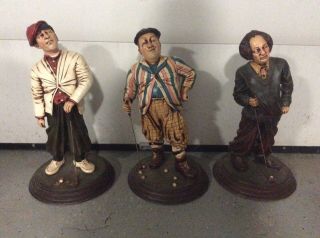 1999 Three 3 Stooges Resin Golf Statues By Comedy 3 Entertainment