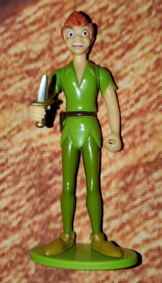 Disney Posable Peter Pan Figure With Stand Rare Toy Action Pretend Play W/ Sword
