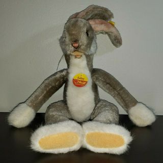 Steiff Lulac Bunny Rabbit Hare 20 " 3142/43 W/tag Grey Rare Toys Vintage