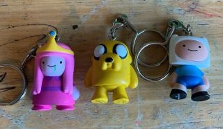 Kidrobot Adventure Time Finn,  Princess Bubblegum & Jake Set Of 1.  5 " Keychains F