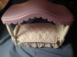 Doll Bed - Little Tikes - My Size Barbie - Dollhouse Canopy Bed - W/comforter -