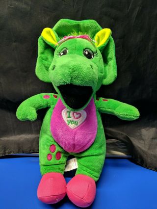 Singing I Love You Baby Bop 10 " Plush Barney Purple Dinosaur Stuffed Animal Toy