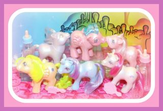 ❤️complete 6 My Little Pony Mlp G1 Vtg Baby Pearlized Pearly Mail Order Lot❤️