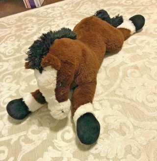 Extra Large Stuffed Plush Horse Pony Brown White Black Mane Tail Big Animal 32 "
