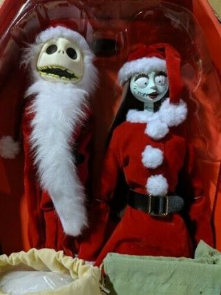 Nightmare Before Christmas Santa Jack and Sally Coffin Doll Set 2