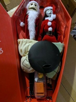 Nightmare Before Christmas Santa Jack and Sally Coffin Doll Set 3