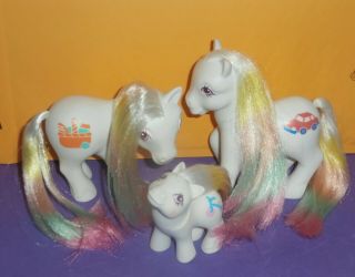 Vintage G1 My Little Pony Uk Exclusive Family Pony Set - Berrytown
