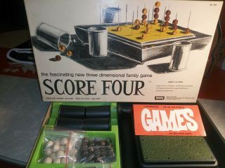 Vintage Score Four Board Game Vintage 1971 Three Dimensional Game No.  8325 Euc