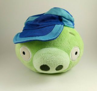 Angry Birds Green Pig Postman Mailman Plush Blue Hat & Mailbag Pre Owned