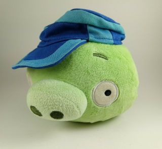 Angry Birds Green Pig Postman Mailman Plush Blue Hat & Mailbag Pre Owned 2