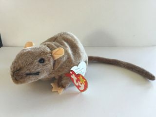 Tiptoe The Mouse Ty Beanie Baby Rat Rodent 6 Inch Mwmts Dob:1 - 8 - 1999 251