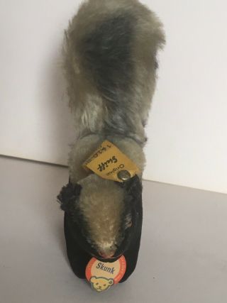 Vintage Steiff Miniature Skunk “ Skunky” W/ All ID’s 2