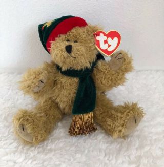 Ty Beanie Baby Christmas Bear Spruce 1993 Jointed Legs And Arms