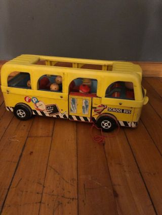 Vintage Fisher Price Safety School Bus 984 5 Little People