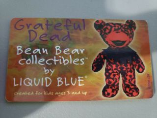 Grateful Dead Liquid Blue Bean Bear Collector Trade Ad Card 5th Edition