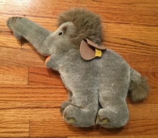 Vintage Large Steiff Elephant Doll Toy Germany W Yellow Tag & Button