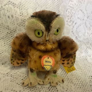 Steiff Vintage Wittie Owl With All Ids 4310