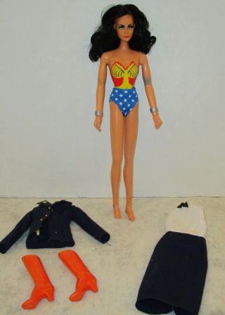 Mego Wonder Woman Doll 1975 Lynda Carter,  Diana Prince Military Outfit 12 "