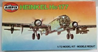 Vintage Airfix Heinkel He177 German Wwii Bomber 1/72 Open Box Model Kit 1981